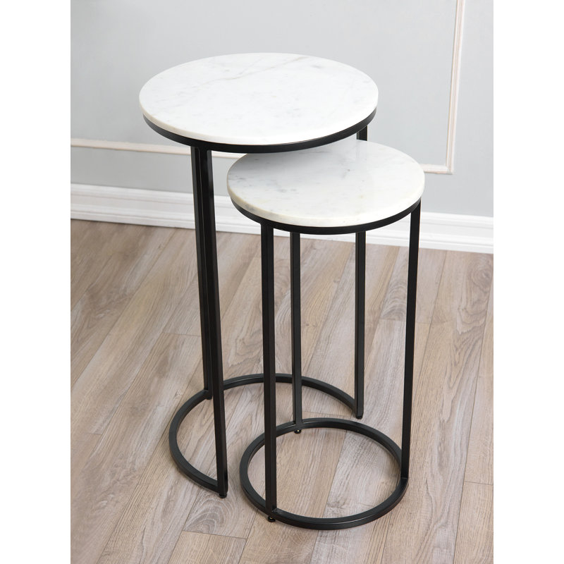 Latitude Run Cruxanne Marble Top Frame Nesting Tables Wayfair